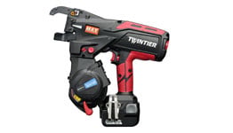 Battery-powered rebar tying tool for efficient rebar reinforcement and secure fastening on construction job sites.