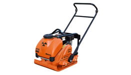 Vibratory plate compactor for effective soil compaction in construction projects, enhancing foundation stability and layer density.